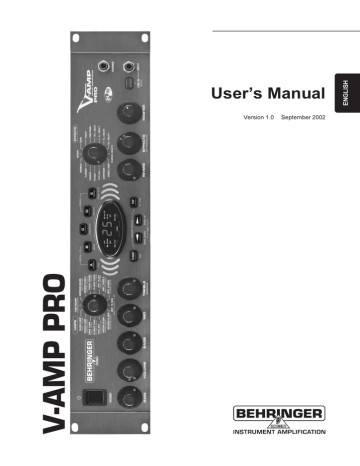 Behringer V Amp Pro User Manual Manualzz
