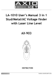LA-1010 3 in 1 Stud/Metal/AC Voltage Finder User Manual