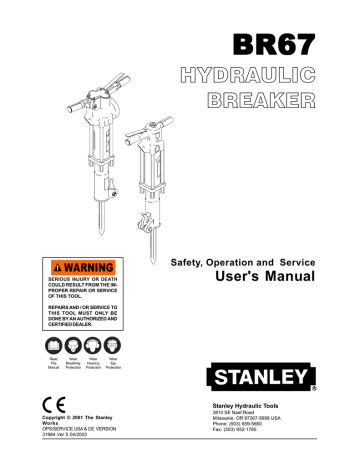 BR67 Hydraulic Breaker User's Manual | Manualzz