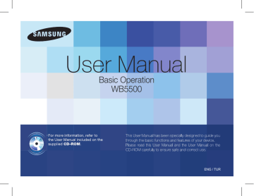 Samsung SAMSUNG WB5500 Hızlı başlangıç ​​Kılavuzu | Manualzz