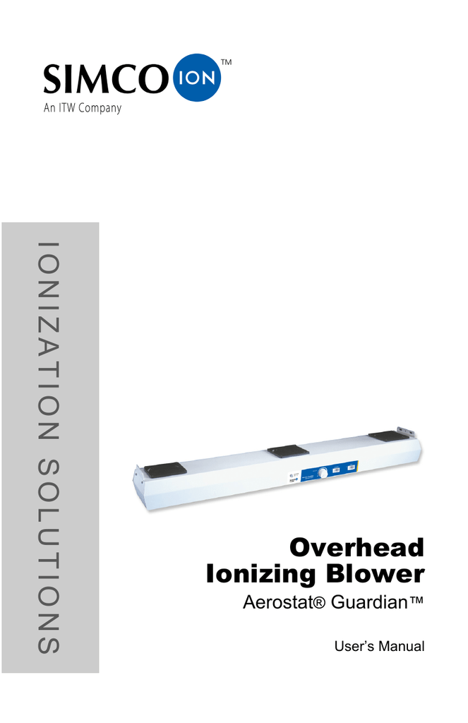 ITW SIMCO ION Aerostat Guardian User manual Manualzz