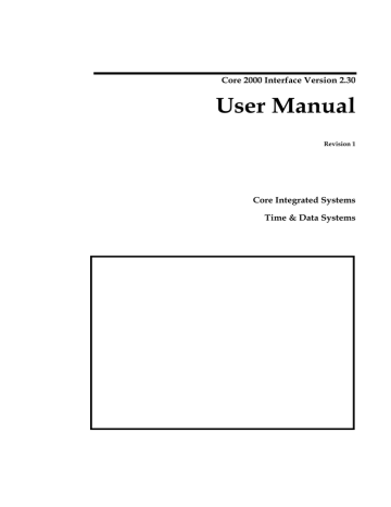 Core 2000 Interface User Manual | Manualzz