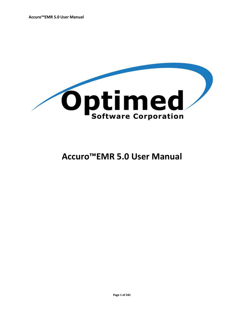 Accuro™EMR 5.0 User Manual - QHR EMR Services | Manualzz