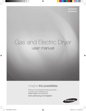 Samsung DV350AE, DV350AG Gas and Electric Dryer User Manual | Manualzz