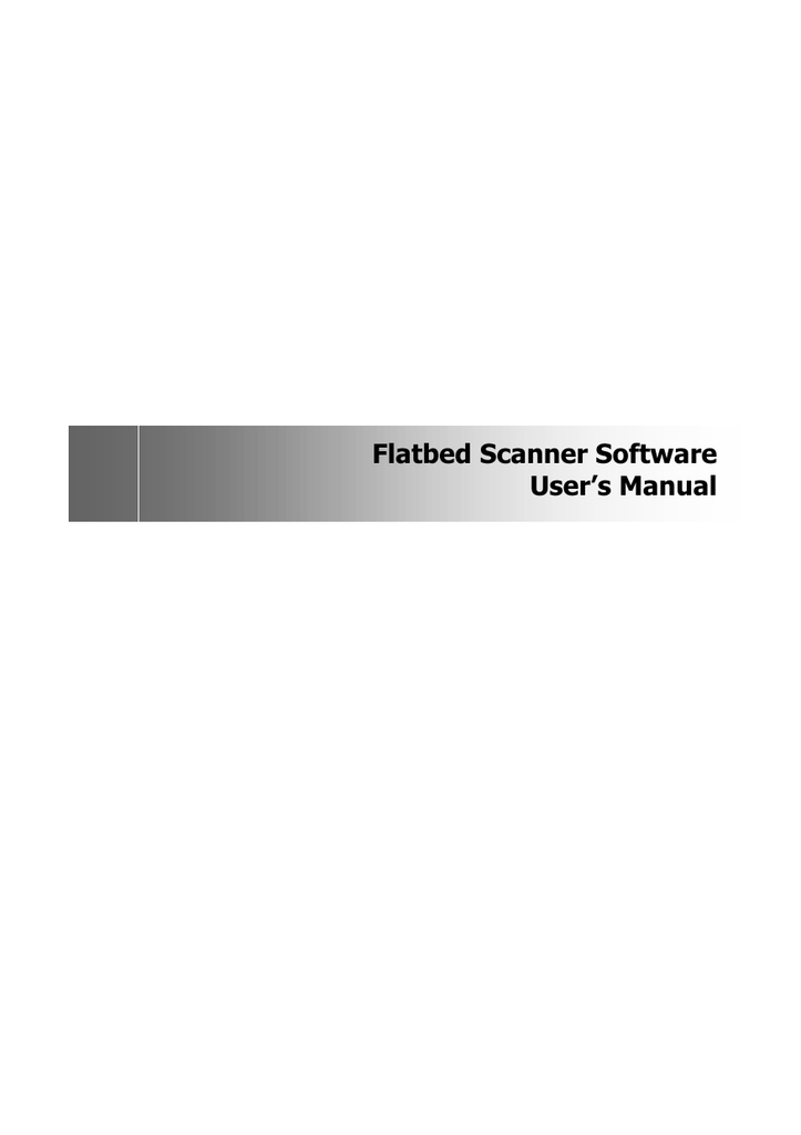 FLATBED SCANNER Manualzz