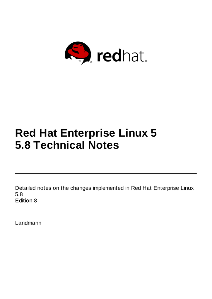 Red Hat Enterprise Linux 5 5.8 Technical Notes | Manualzz
