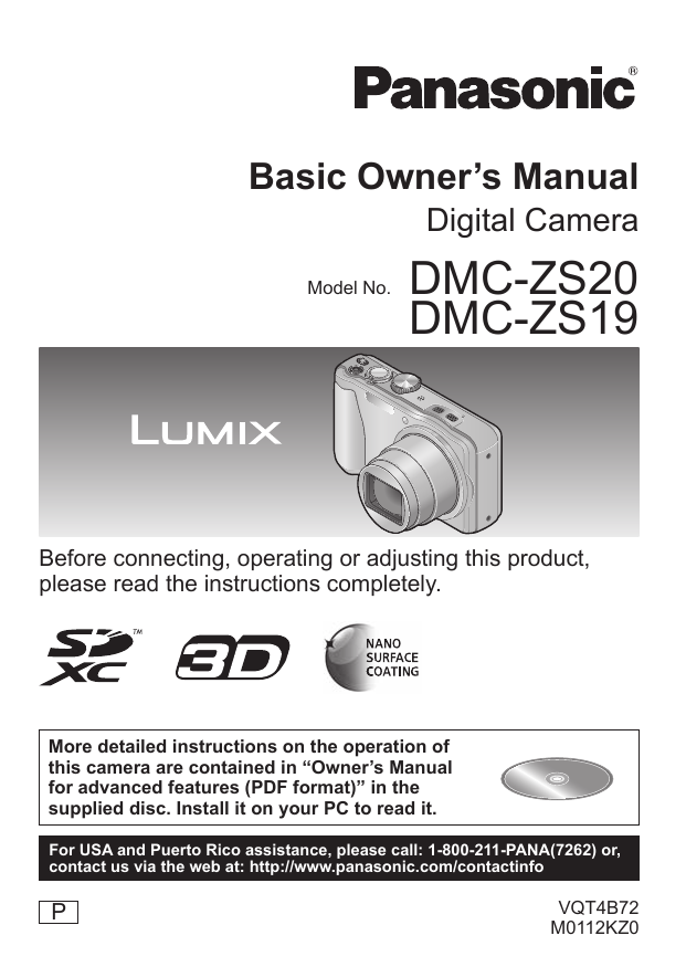 Panasonic DMC ZS19 User Manual | Manualzz