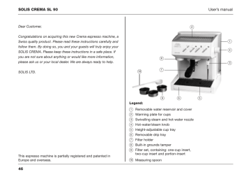 Solis Crema SL90 User manual | Manualzz