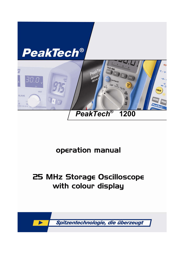 «PeakTech® P 1220» Oscilloscopio portatile 20 MHz / 1 CH, 100 MS / s