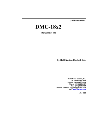 Galil DMC-18x2 User Manual | Manualzz