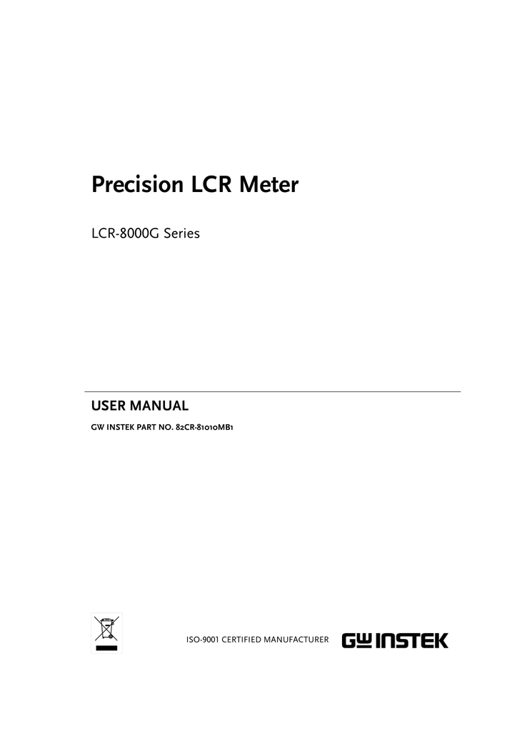 Precision LCR Meter Manualzz