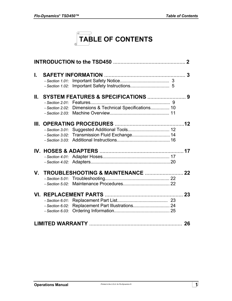flodynamics tsd450 transmission fluid xchanger Manualzz