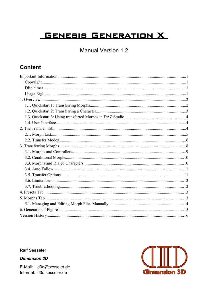 Genesis Generation X Manualzz