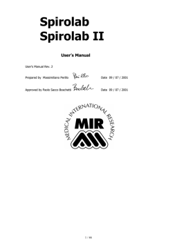 Spirolab II, Spirolab User's Manual