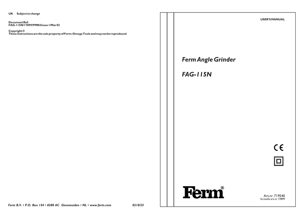Image of Ferm FEAG-115/500D website