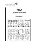 Audiopole M12 User Manual: 12 Channel Mic/Line Mixer