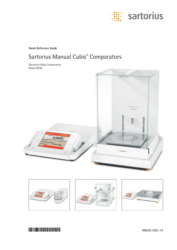 Sartorius Manual Cubis® Comparators Manualzz