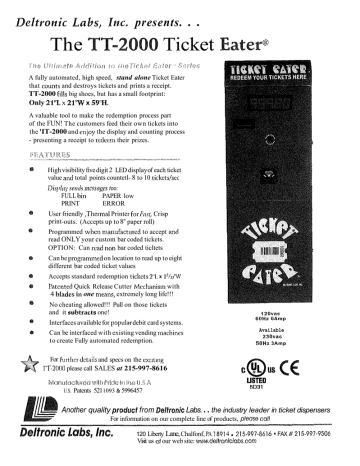 Ticket Eater Tt2000manual Manualzz Ticket Eater Tt2000manual Manualzz