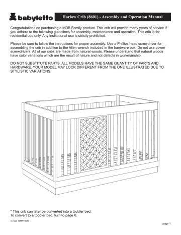 babyletto crib manual