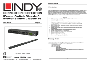 Lindy IPower Switch Classic 8 (Power Management over IP) Manual | Manualzz