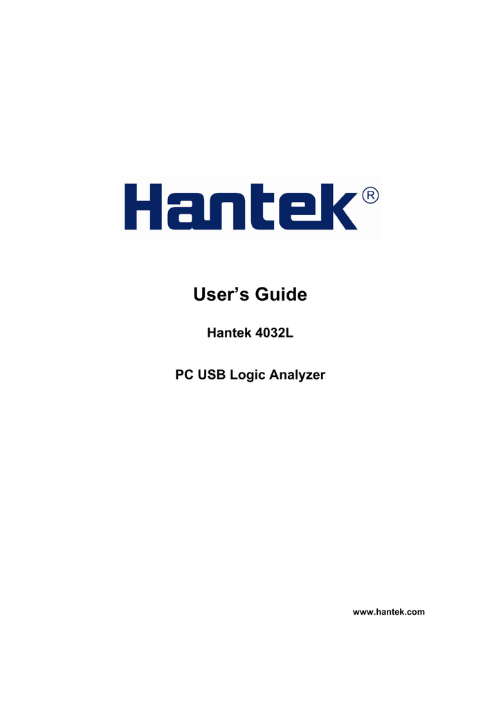User`s Guide Hantek 4032L PC USB Logic Analyzer Manualzz