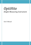 OptiHite Height Measuring Instrument User Manual 400, 600, 1000