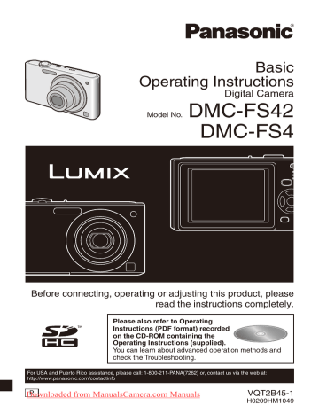 Panasonic Lumix Dmc-fs4 User`s Manual 