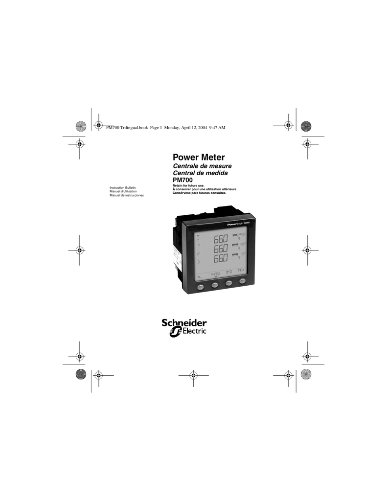 Schneider Electric PM700 series Instruction Sheet Manualzz