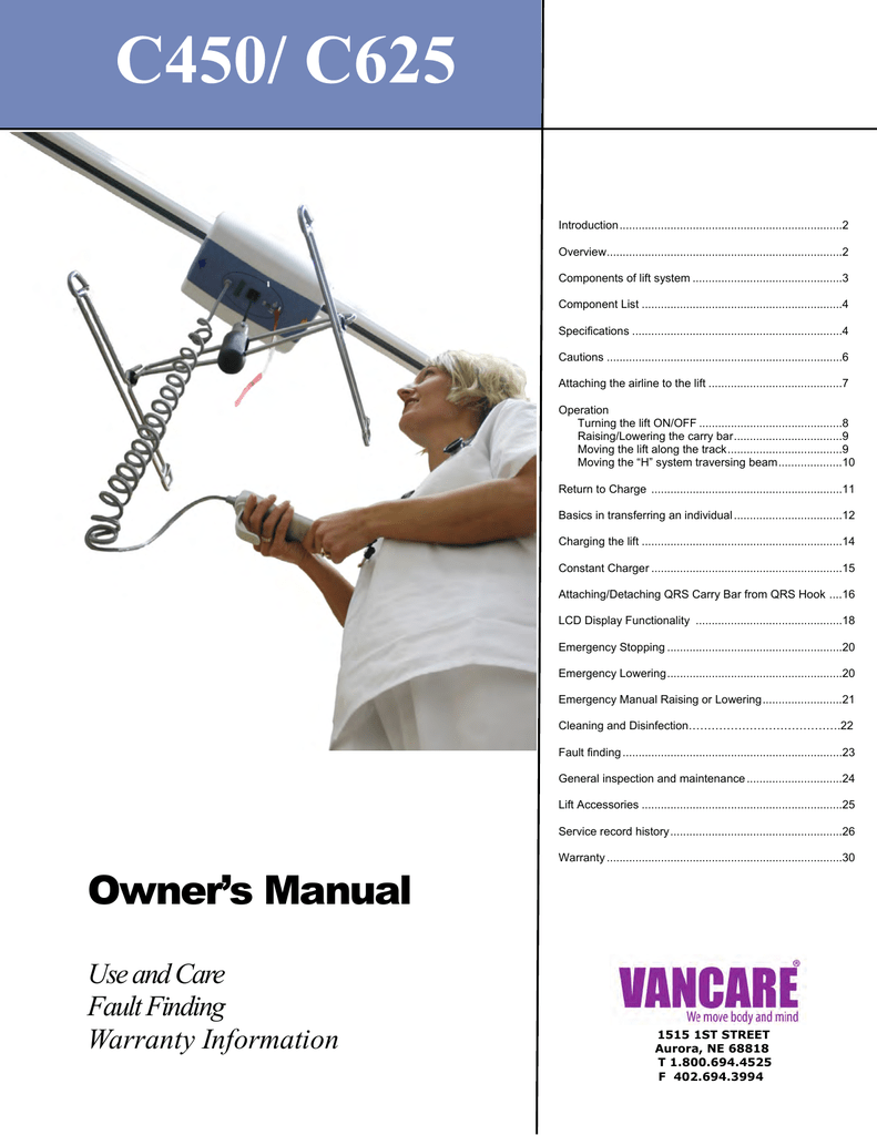Owner S Manual Vancare Inc Manualzz Com