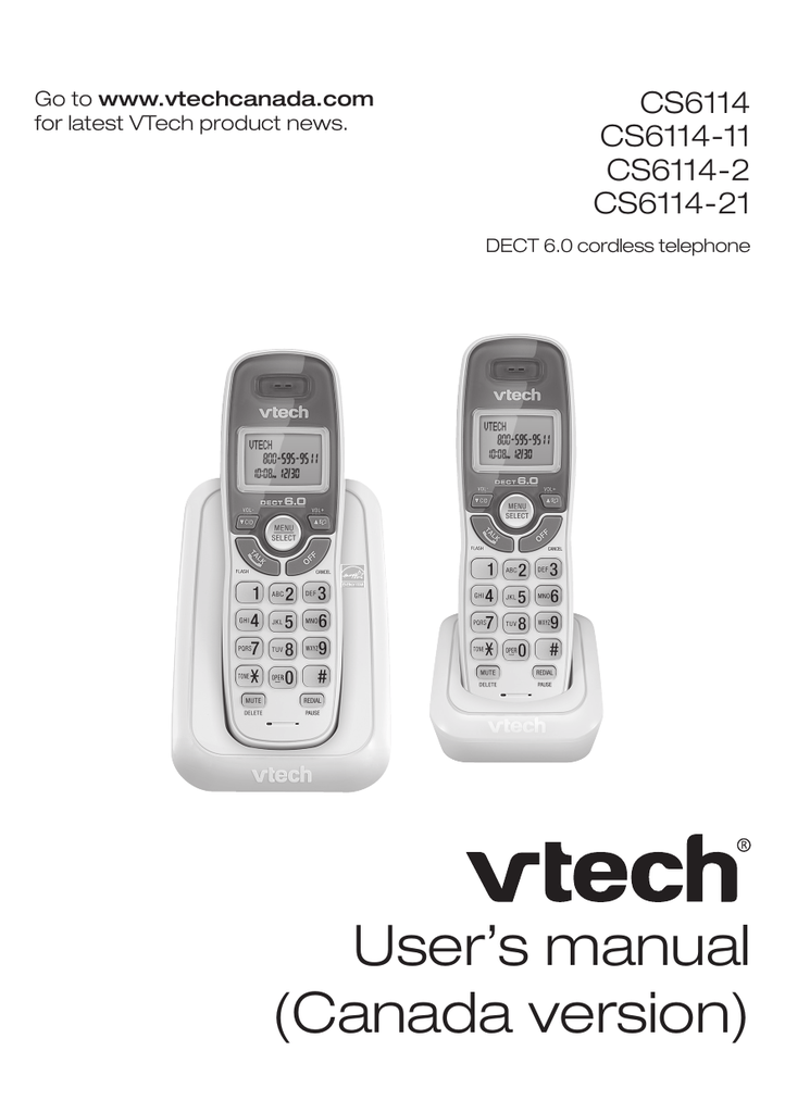 VTech CS6114-2 User Manual | Manualzz