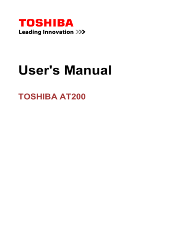 Toshiba AT200 (PDA05C-002003) Tablet User guide | Manualzz