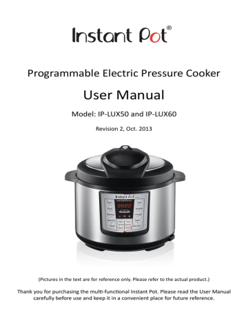 Instant Pot IP-LUX50 6-in-1 Programmable Pressure Cooker 5Qt/900W