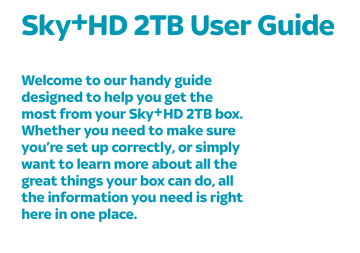 Sky±HD 2TB User Guide | Manualzz