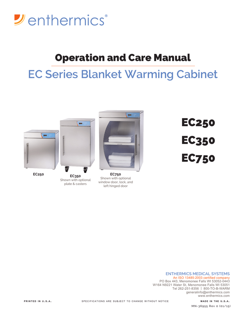EC Series Blanket Warming EC250 EC350 Manualzz