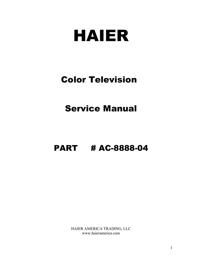 Color Television Service Manual | manualzz.com .