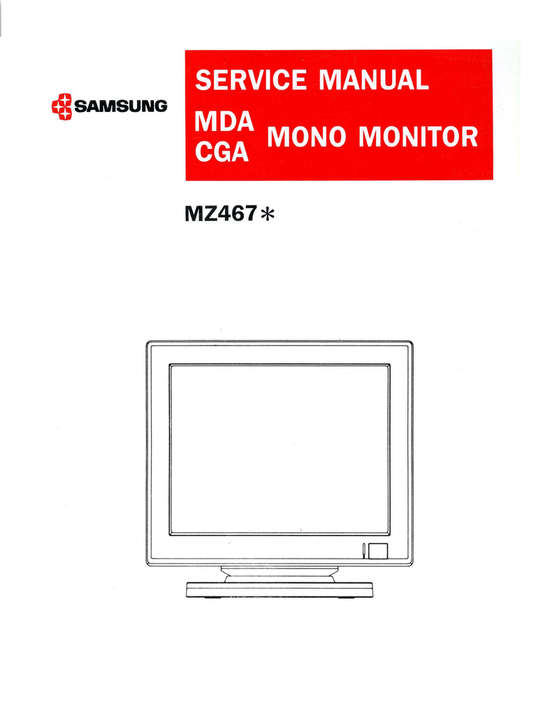 Service Manual Mda Mono Monitor Cga Manualzz