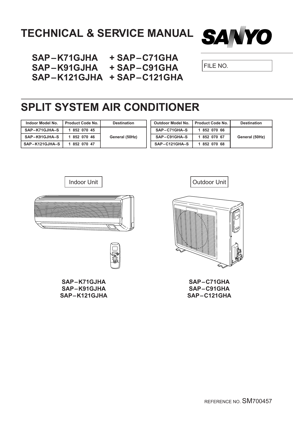 Technical & Service Manual Split System Air Conditioner | Manualzz