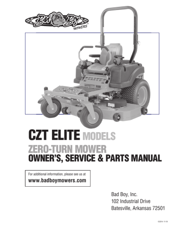 Bad Boy ZT Elite Series Owner's Service Manual | Manualzz