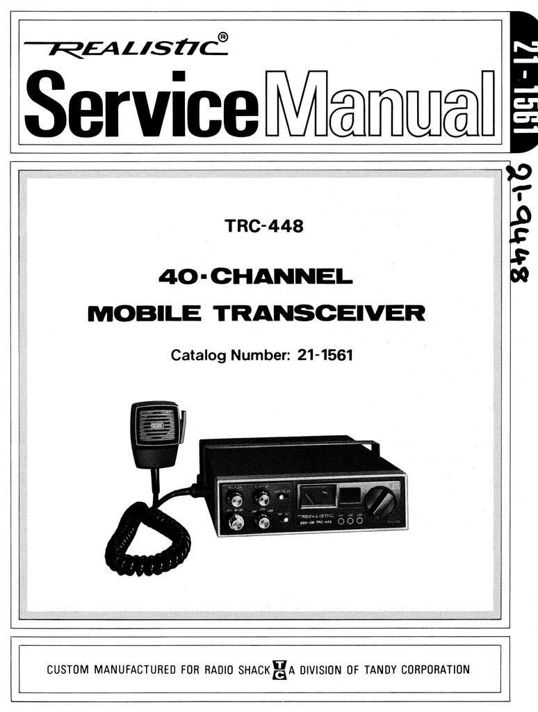 Realistic trc-448 Service manual | Manualzz  Wiring Diagram For Realistic 447 Cb Radio    Manualzz