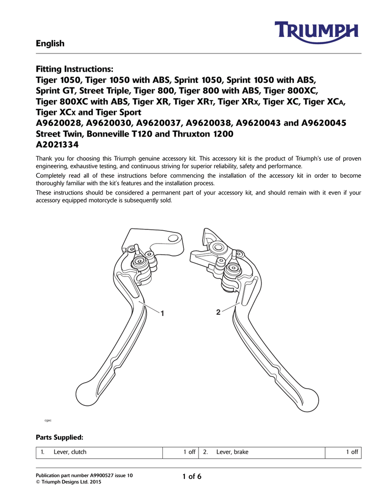 triumph tiger 1050 parts catalogue