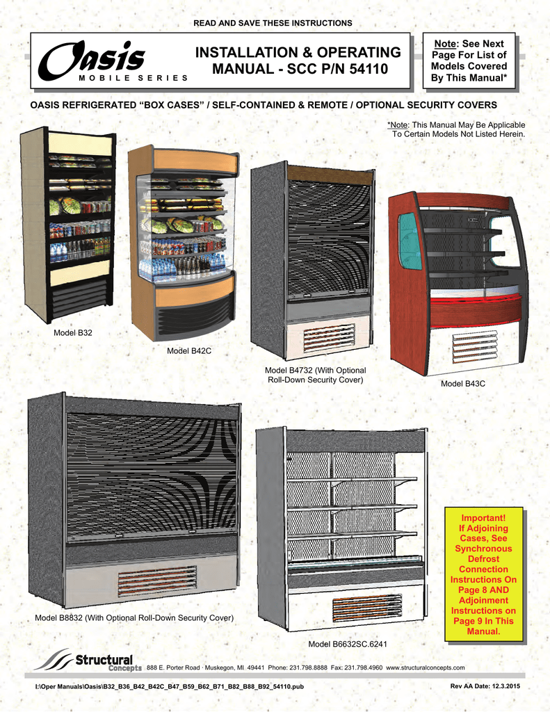 Structural Concepts Parts Manual