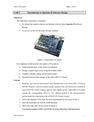 LAB 1 Introduction to Quartus II Software Design | Manualzz