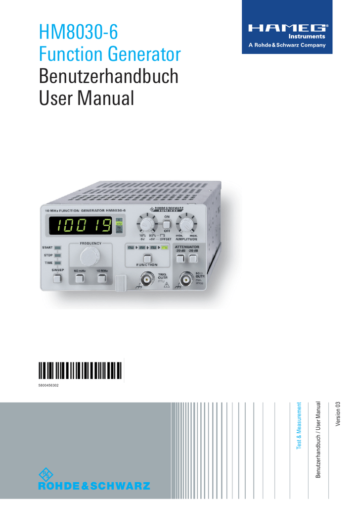 HAMEG HM8030, HM80306 User manual Manualzz
