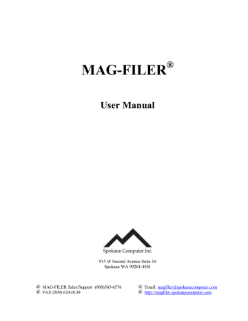 MAG-FILER User Manual | Manualzz