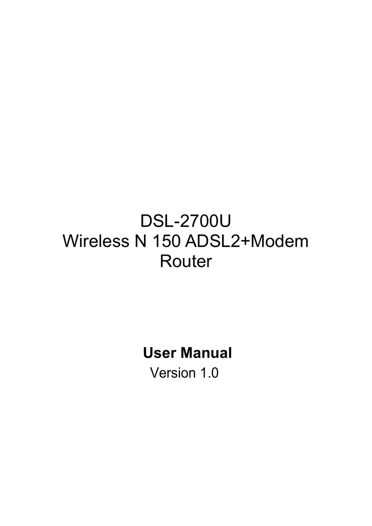 D-Link DSL-2700U User Manual | Manualzz