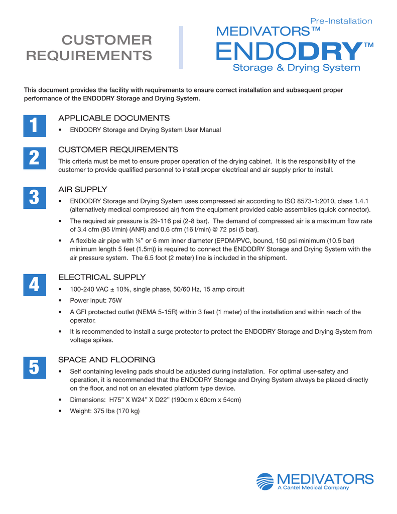 Medivators Endoscope Drying Matttroy