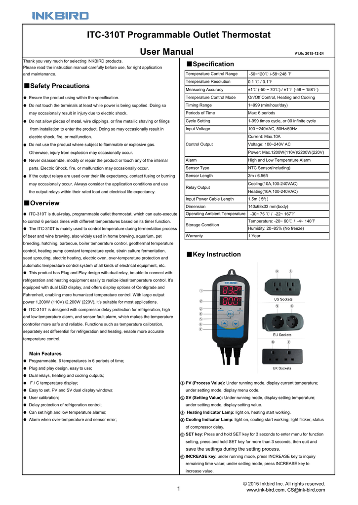 Inkbird itc 310t b manual