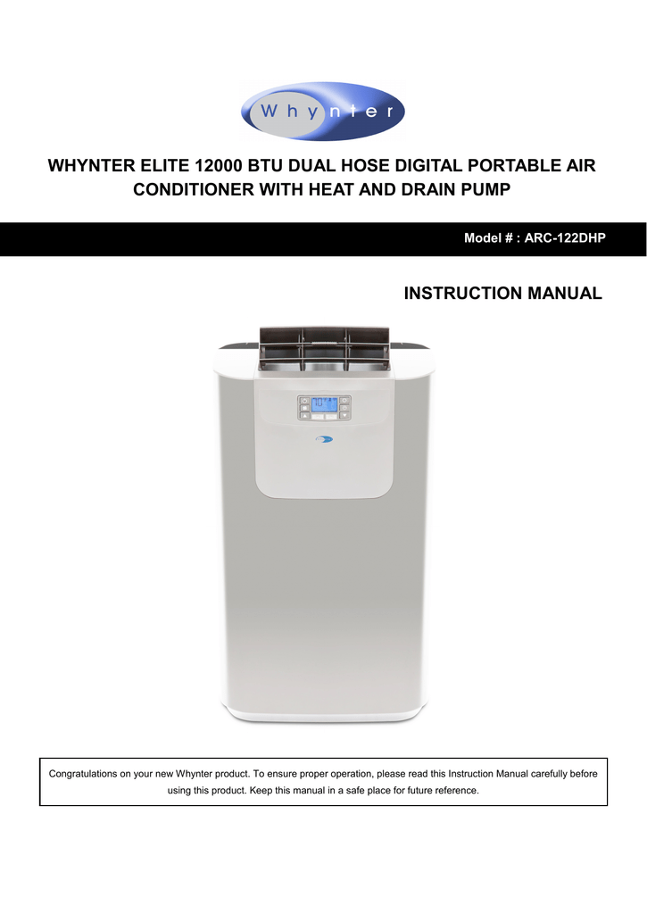 instruction manual whynter elite 12000 btu dual hose Manualzz