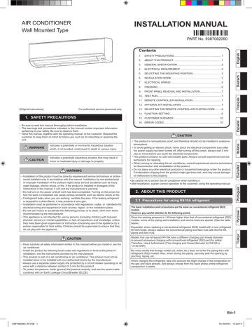 INSTALLATION MANUAL | Manualzz