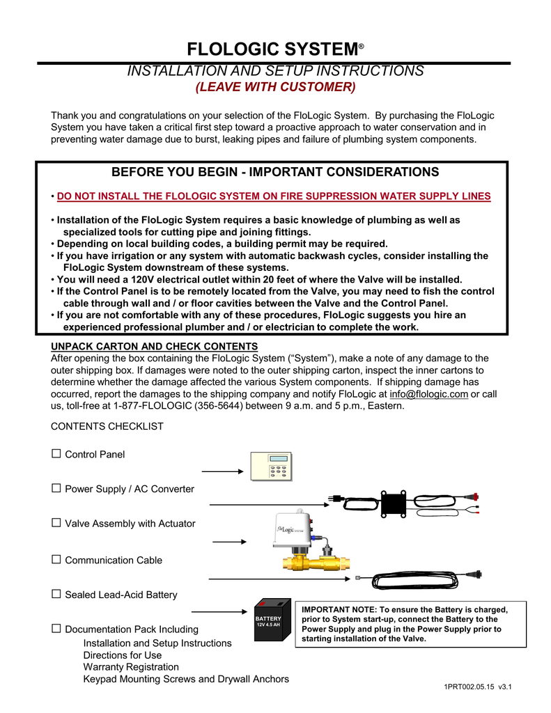 Flologic System 3 5 Installation And Set Manualzz